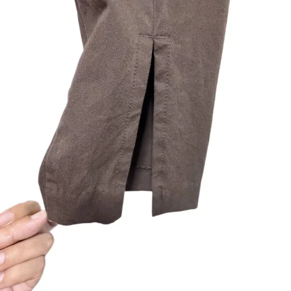 🔥 FLASH SALEOld Navy Brown Pixie Skinny Pants Size10 High Rise Split Hem Office - Picture 5 of 7